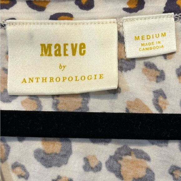 ANTHROPOLOGIE MAEVE Short Sleeve Leopard Print Top Women’s Size Medium - Picture 4 of 5